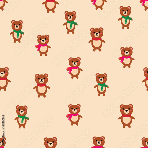 seamless children's pattern with teddy bears.eps