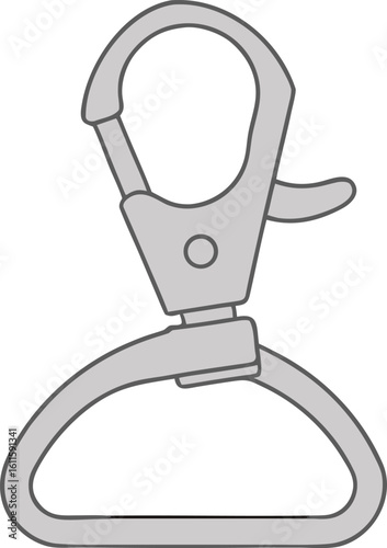 Gray metal swivel clasp with ring vector
