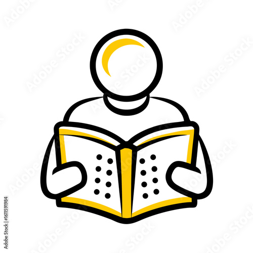 Person reading braille book emphasizing International White Cane Safety Day  