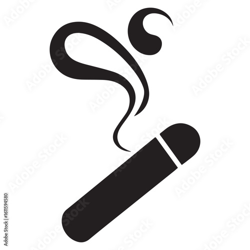 Silhouette Style Vector Minimal Smoking Logo Design – Custom Minimalist Smoke-Themed Logo for Cigar Brands, Vape Shops, Hookah Lounges, Cannabis Products, and Modern Lifestyle Branding