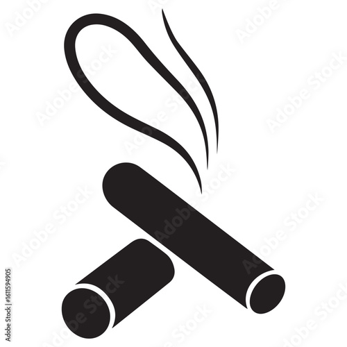 Silhouette Style Vector Minimal Smoking Logo Design – Custom Minimalist Smoke-Themed Logo for Cigar Brands, Vape Shops, Hookah Lounges, Cannabis Products, and Modern Lifestyle Branding
