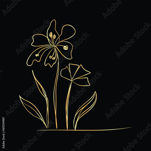 black and white flower