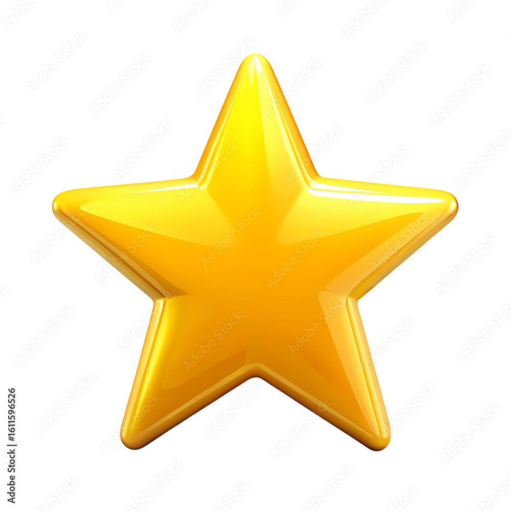 Obraz premium Golden Star A 3D Render of a Shiny FivePointed Star for Award Achievement and Success Visuals