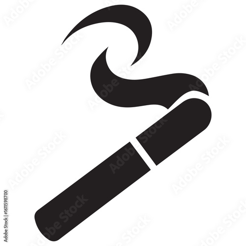 Silhouette Style Vector Minimal Smoking Logo Design – Custom Minimalist Smoke-Themed Logo for Cigar Brands, Vape Shops, Hookah Lounges, Cannabis Products, and Modern Lifestyle Branding