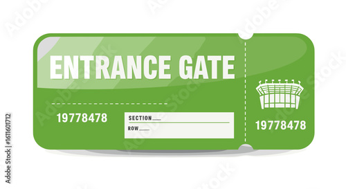Functional "Enter Gate" ticket for sports events, concerts, and festivals to manage access and seating arrangements