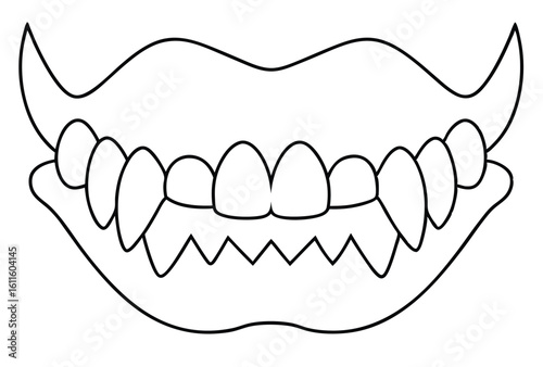 Jaw tension balance structure design line art