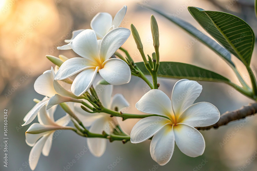 Fototapeta premium white frangipani flower
