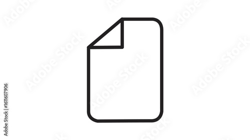 Animated Rejected Document Icon with X Symbol and Transparent Background