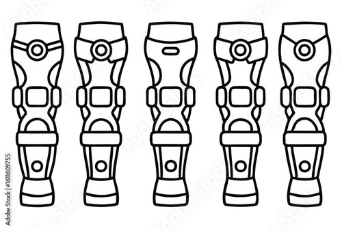 Knee braces stabilize weak knees line art