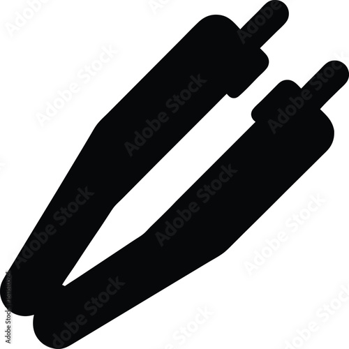 SMD tweezer probe used in electronics silhouette engineering tool vector