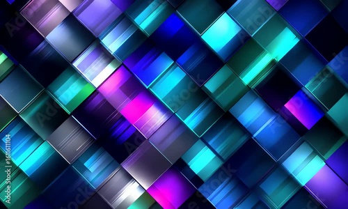 Colorful abstract background with geometric shapes creates a dazzling visual effect for graphic