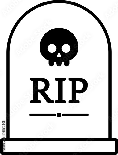 Funny Halloween Tombstone Outline Vector Icon.
Halloween Gravestone Icon.
Cute Grave Marker Clipart for Halloween Decor.
Transparent background. SVG file.