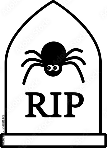 Funny Halloween Tombstone Outline Vector Icon.
Halloween Gravestone Icon.
Cute Grave Marker Clipart for Halloween Decor.
Transparent background. SVG file.
