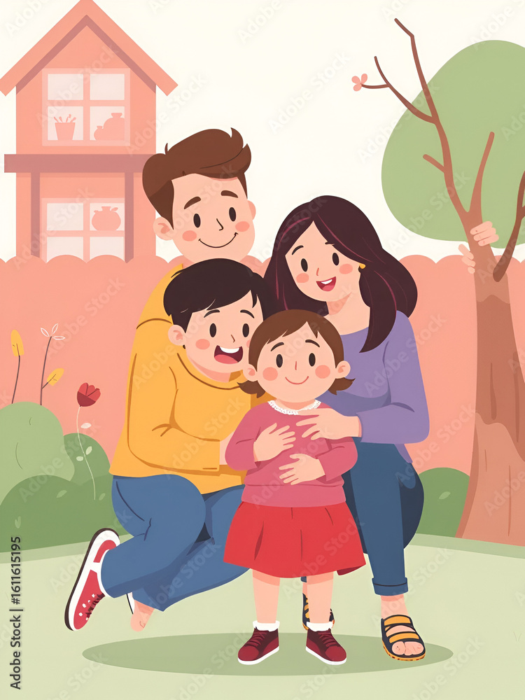 Obraz premium Permissive Parenting Style. Flat Vector Illustration