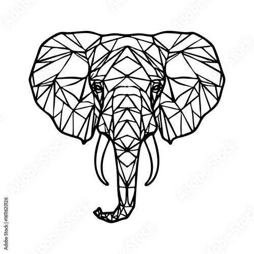 Geometric Elephant Head Wall Decor, Animal Vector, Polygonal Elephant DXF ,CDR, Ai, Pdf, SVG, Cnc Router Files, Laser Cut, Instant Download, Svg Files for Cricut