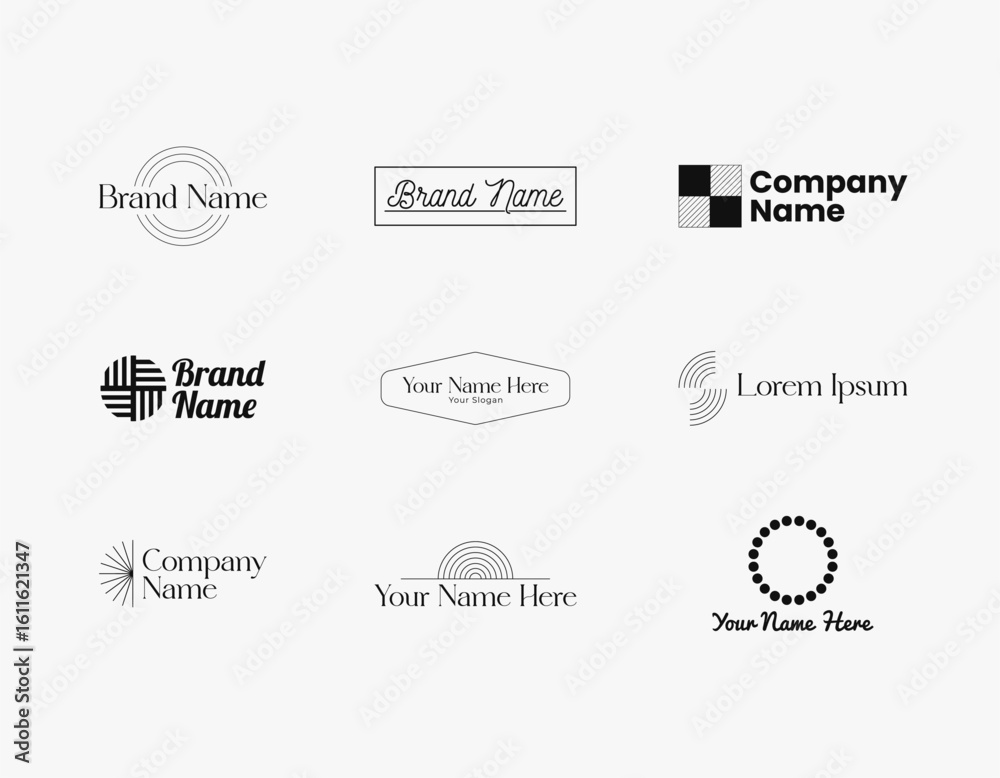 Fototapeta premium Minimalist Business Logo Icon Collection. Modern Company Branding Design Set