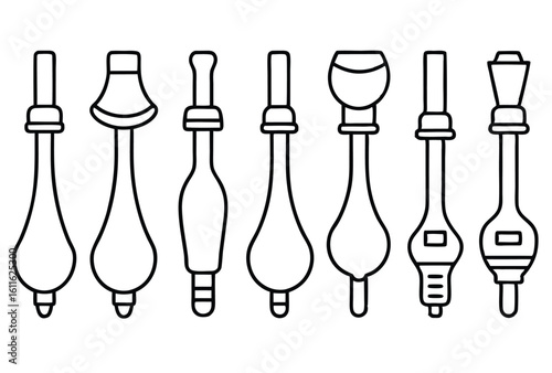 Laryngoscopes used in operating rooms line art