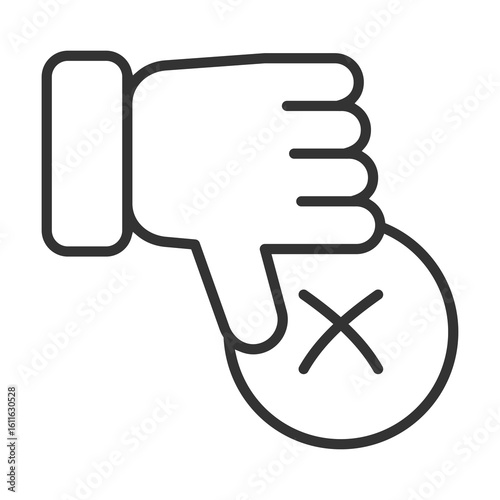 Failure Icon Outline Style. Vector Illustration Design