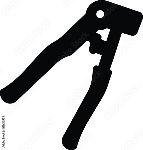 hand operated riveter on a clean white surface silhouette engineering tool vector