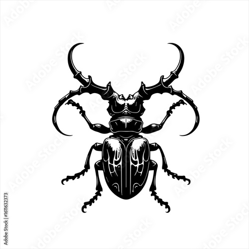 Stylized stag beetle illustration