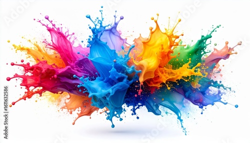 Explosive Colorful Paint Splashes