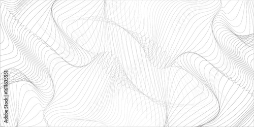 Abstract vector background with black wavy lines.