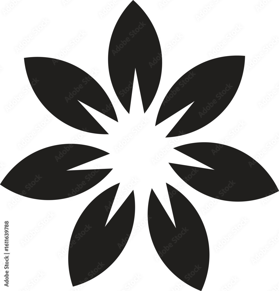 Fototapeta premium Abstract Black and White Floral Design Element: Minimalist