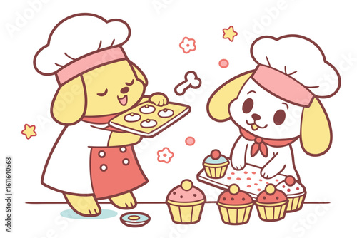 Kawaii Dog Bakery Scene