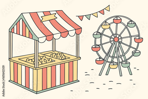 Carnival Dog Treat Stall Scene