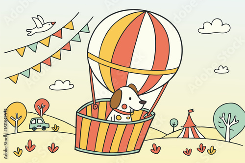 Festival Dog Balloon Cart