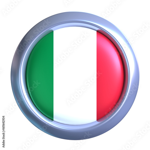 3D Italy Flag Emblem with circle metallic frame, showcasing national emblem detail in a polished, modern design. Perfect for apps, UI, or educational use Free Download 3D Italy Flag Emblem with circle metallic frame, showcasing national emblem detail in a polished, modern design. Perfect for apps, UI, or educational use - GFXLoad