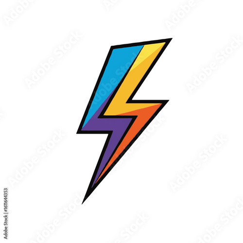 Free Download Vibrant and colorful lightning bolt icon representing speed, energy, power, and electricity. Modern graphic design element. - GFXLoad