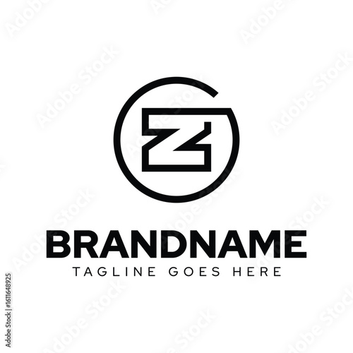Letters GZ or ZG Monoline Logo, for any business with ZG or GZ initials
