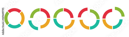 Set of circle percentage diagrams for infographics.