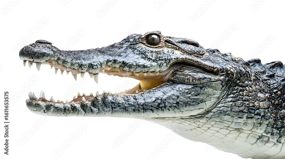 Fototapeta premium Close-up profile view of a crocodile's head.