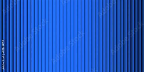 Blue fractal glass gradient with ribbed background effect and abstract 3D pattern. Corrugated prism texture with neon light reflection for futuristic window. Holographic wave overlay.