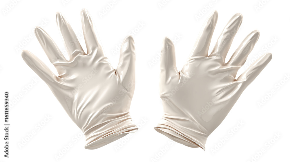 Obraz premium Two Sterile Gloves for Medical Use on Transparent