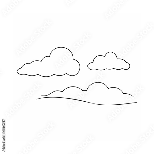 Fluffy cumulus clouds against white background weather