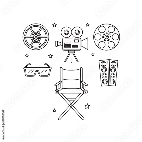 Film Making Equipment Icon Set