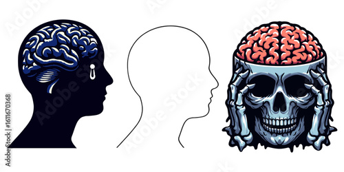 Capturing the essence of human thought and mental states with striking visual metaphors for stress, emotion, and cognitive processes generative ai.