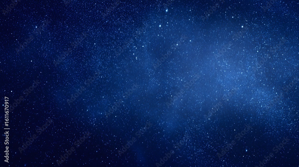 Obraz premium Deep blue night sky filled with numerous stars.