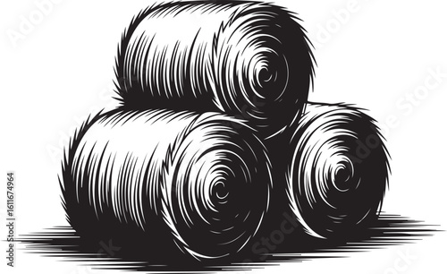 Hay Bales Vector Illustration for Agriculture and Farming Concepts