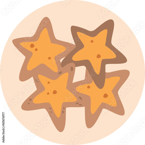 Star shaped cookies on plate