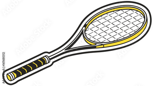 Vector illustration of a tennis racket, representing the essence of sports and active lifestyle