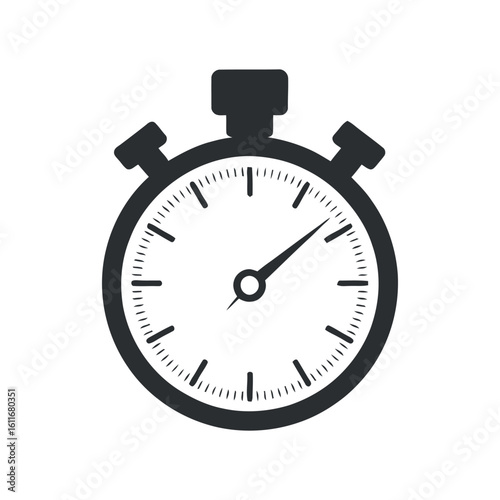 Simple Stopwatch Timer Icon on Transparent Background for Time Tracking and Measurement in Various Applications