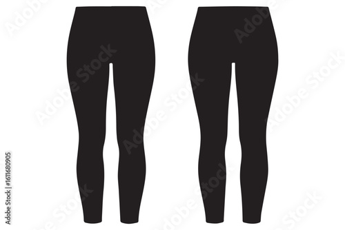 Leggings front and back view mockup template for design and customization