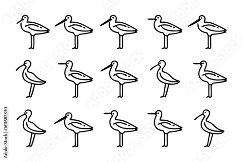Minimalist Bird Silhouette: A clean, artistic display of stylized bird silhouettes. Each bird is meticulously depicted with graceful lines.
