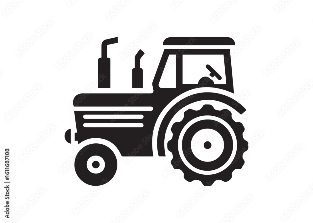 Tractor silhouette vector illustration Tractor silhouette vector illustration