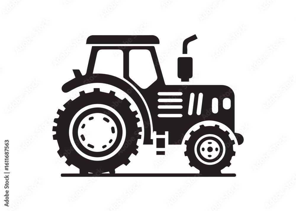 Obraz premium Tractor silhouette vector illustration