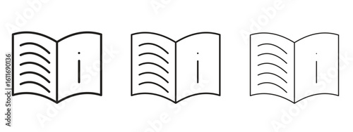 guide book icons. Outline or line icon design bundle.